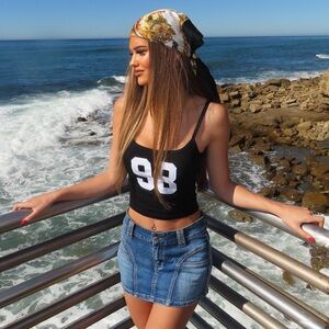 Jive Washed Denim Mini Skirt